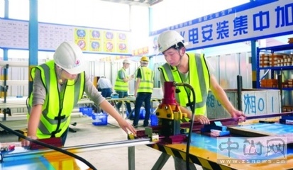 建筑工地有了“中央厨房” 集中加工标准化生产提升工程质量与安装布置效率